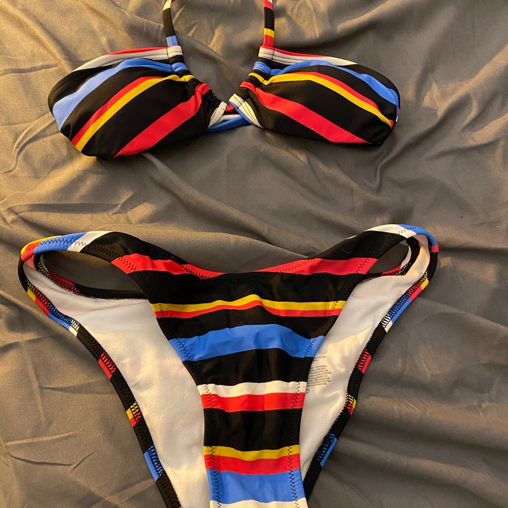 NWOT Express Bright Stripe Bikini